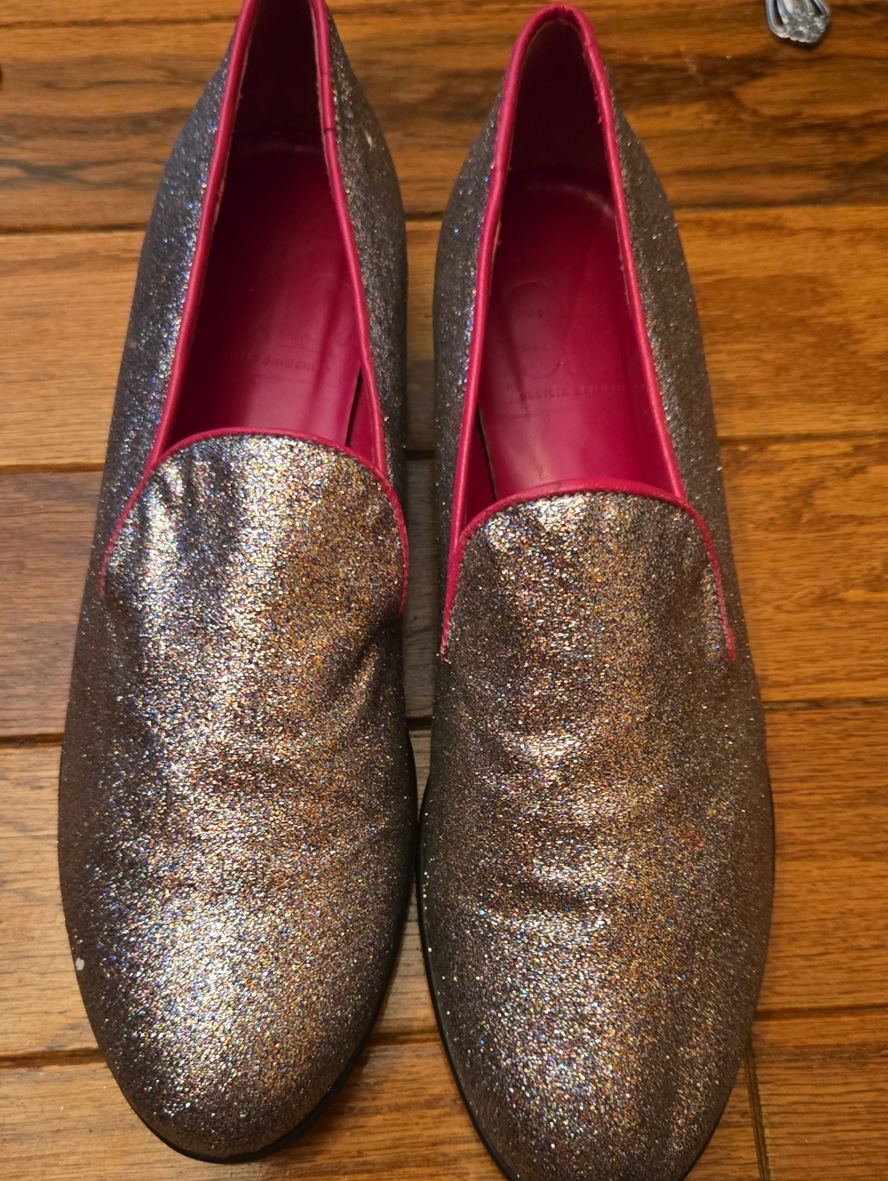 Cecilia Bringheli Flats. Glitter Flats All Leather.  Leather Sole. EU Size 39
